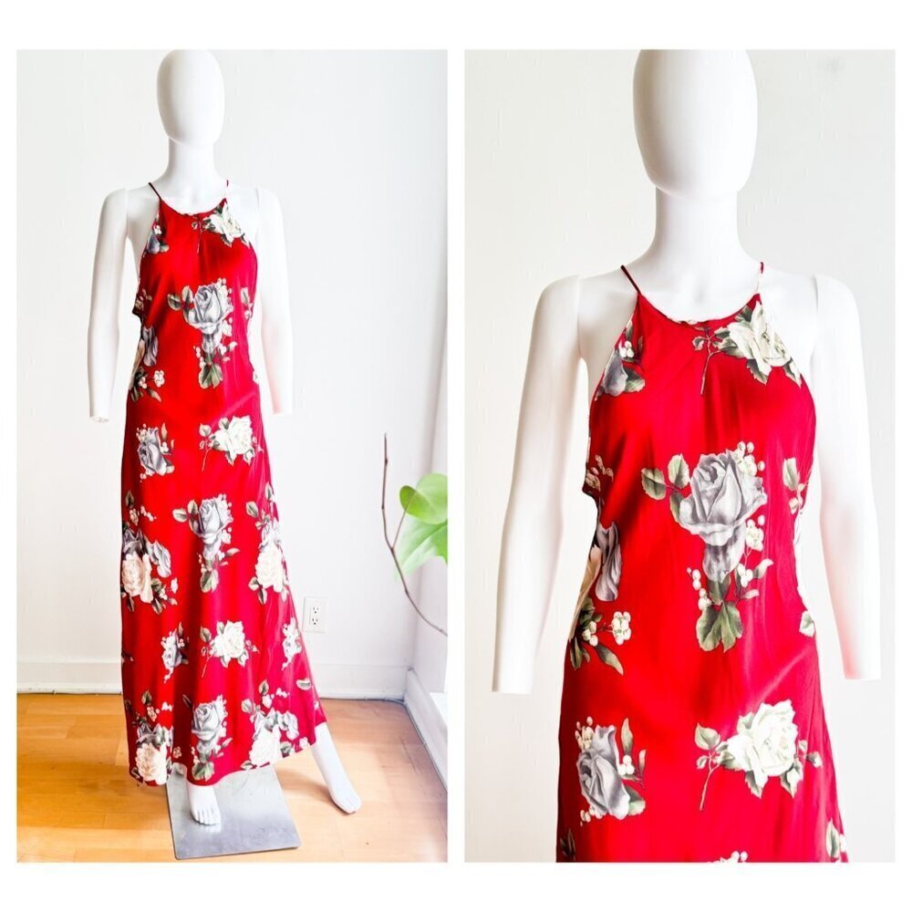 Marnie West Vintage Floral Bias cut Floral Maxi Dress S/M Made in USA